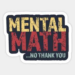 Mental Math No Thank You Sticker